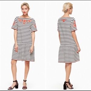 Kate Spade Broom Street XL BW Stripe Embroidery